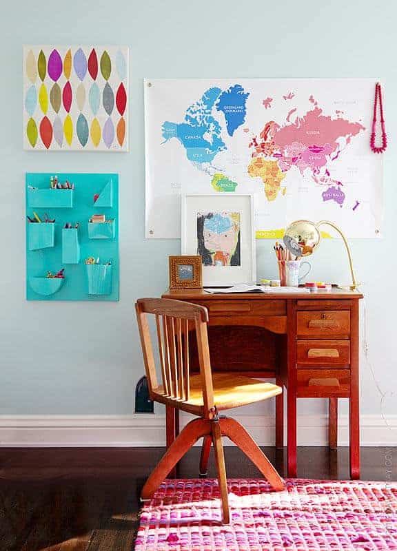 desk area, vintage