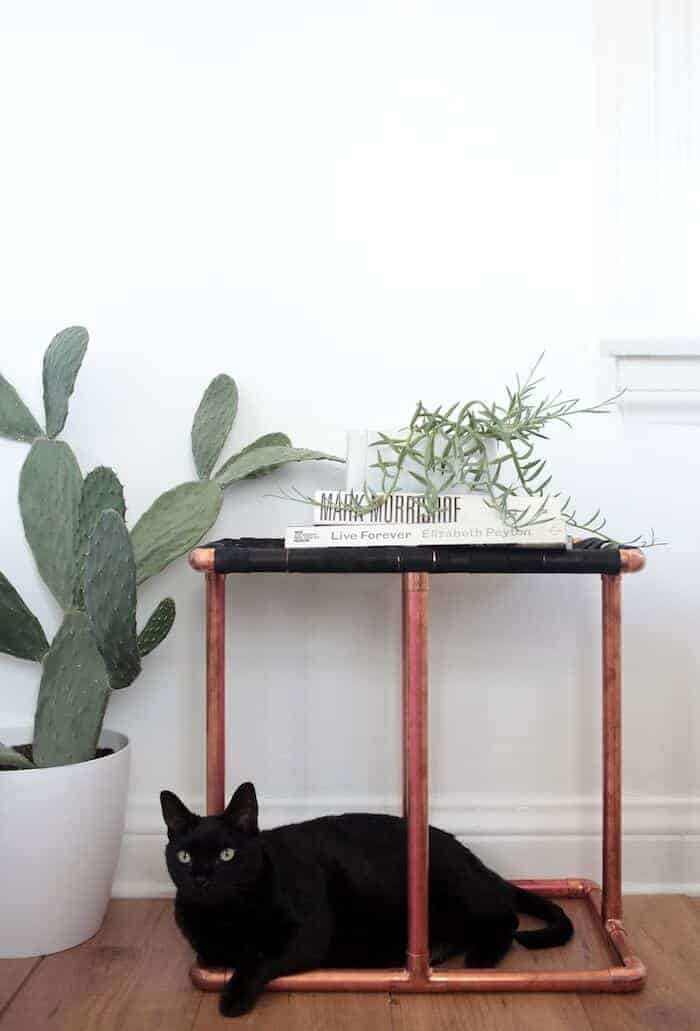 Customize It: Leather and Copper Side Table