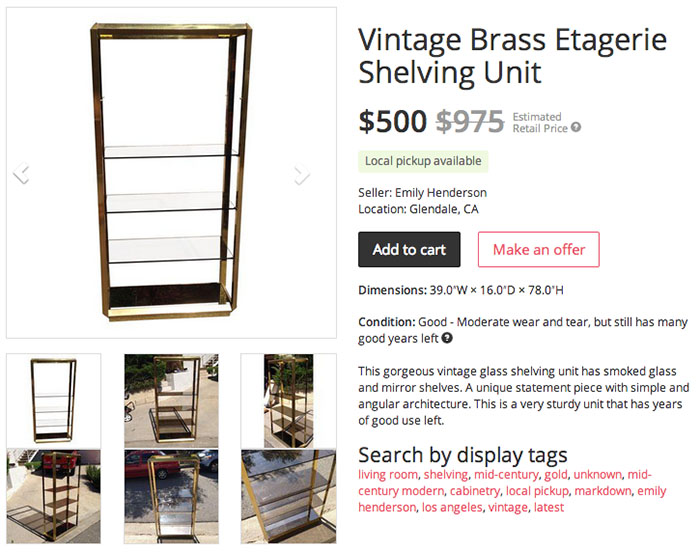 Brass Shelving Unit