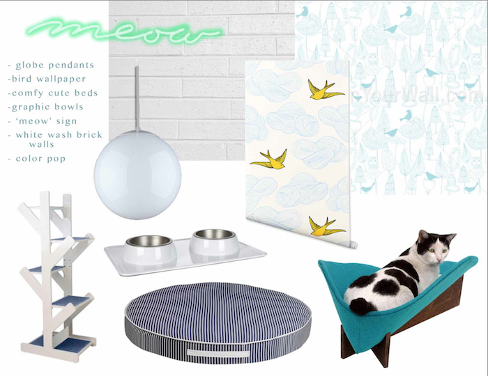 modern cat mood board