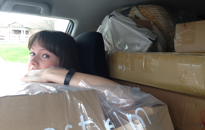 ginny in car