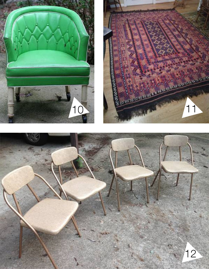 raleigh kilim green chair and folding chairs