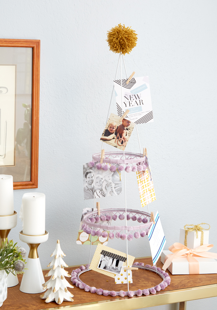Redbook Emily Henderson DIY Holiday Card Holder Tomato Cage