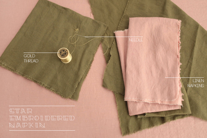 DIY Star Embroidered Napkins_ingredients