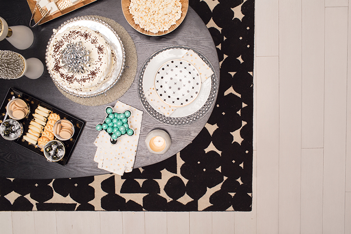 Target Holiday Emily Henderson Black White Gold Dining Room overhead