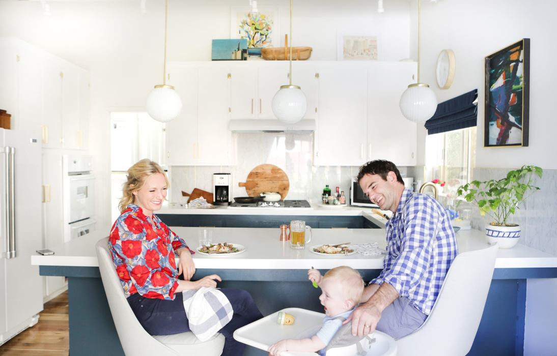 kitchen emily blue white brass family
