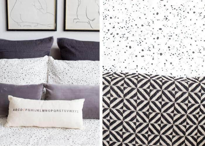 Black White Masculine Clean Modern_bedding_west elm_quilt_graphic
