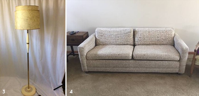 KC CL MCM lamp & sleeper sofa