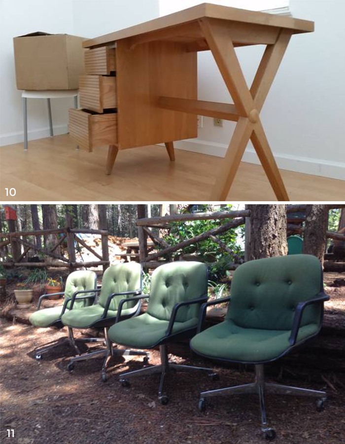 MCM Desk and set of rolling chairs