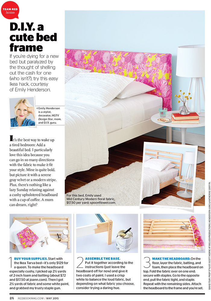 Redbook_Upholstered Headboard_Ikea Hack_Emily Henderson_Floral_Pink_PDF_
