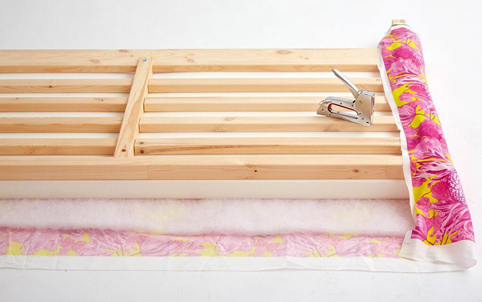 Redbook_Upholstered Headboard_Ikea Hack_Emily Henderson_Floral_Pink_upholstering
