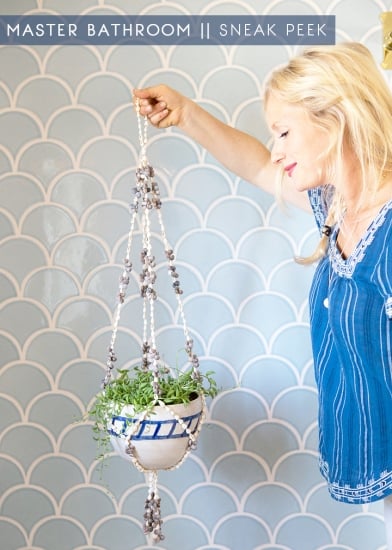 Emily Henderson_Master Bathroom_Blue White Modern Gold Bathroom_sneak peek