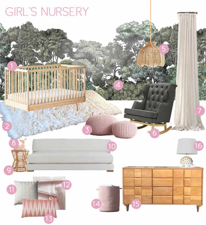 Emily House_Girls Nursery_Moodboard_green and pink_with copy