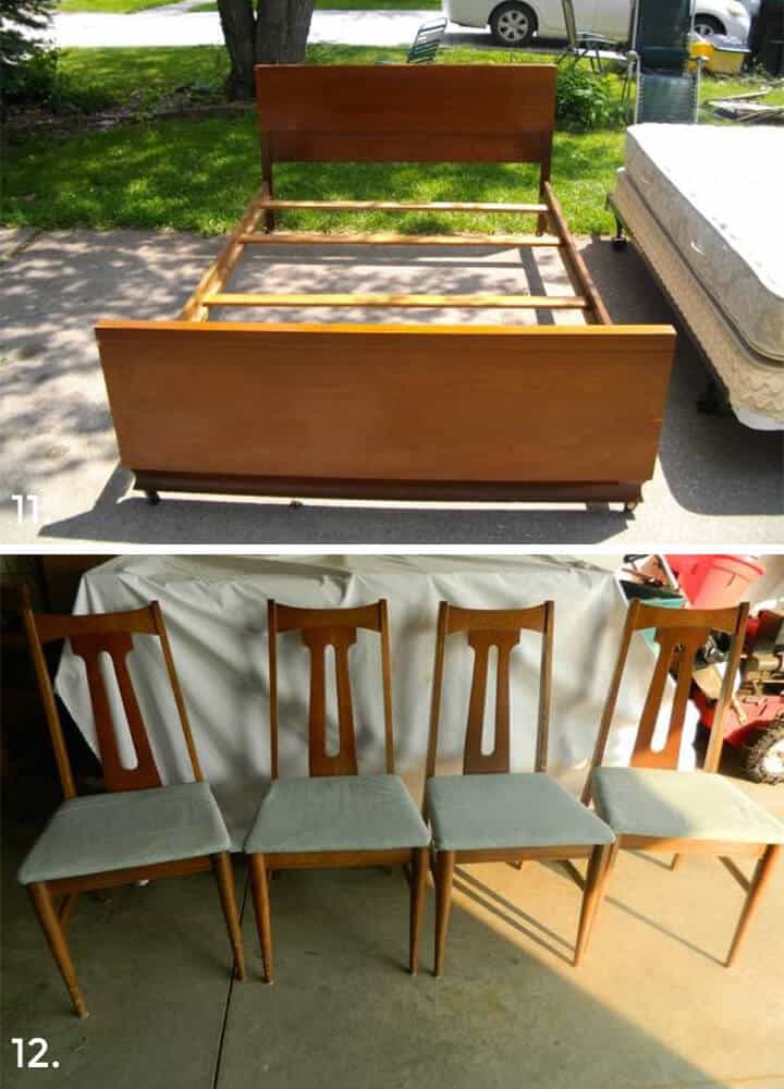 Iowa City bed frame and MCM chairs