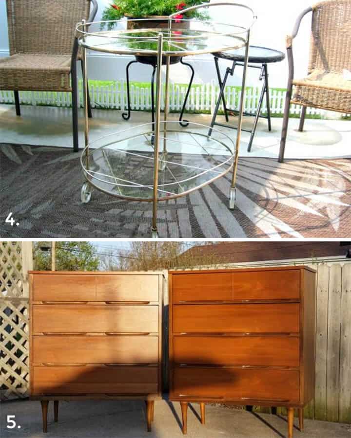 Iowa City brass bar cart