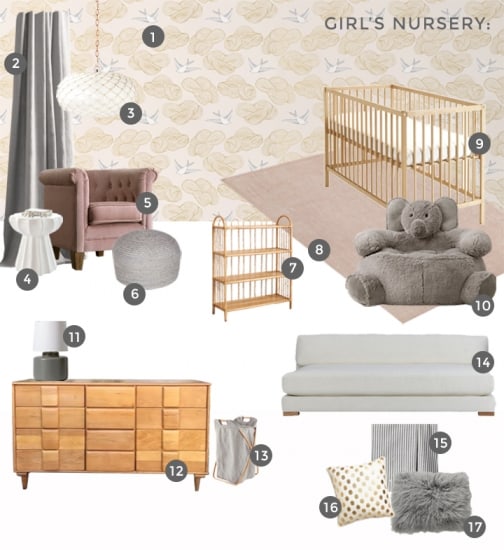 Emily House_Girls Nursery_Moodboard_Blush Pink and Grey