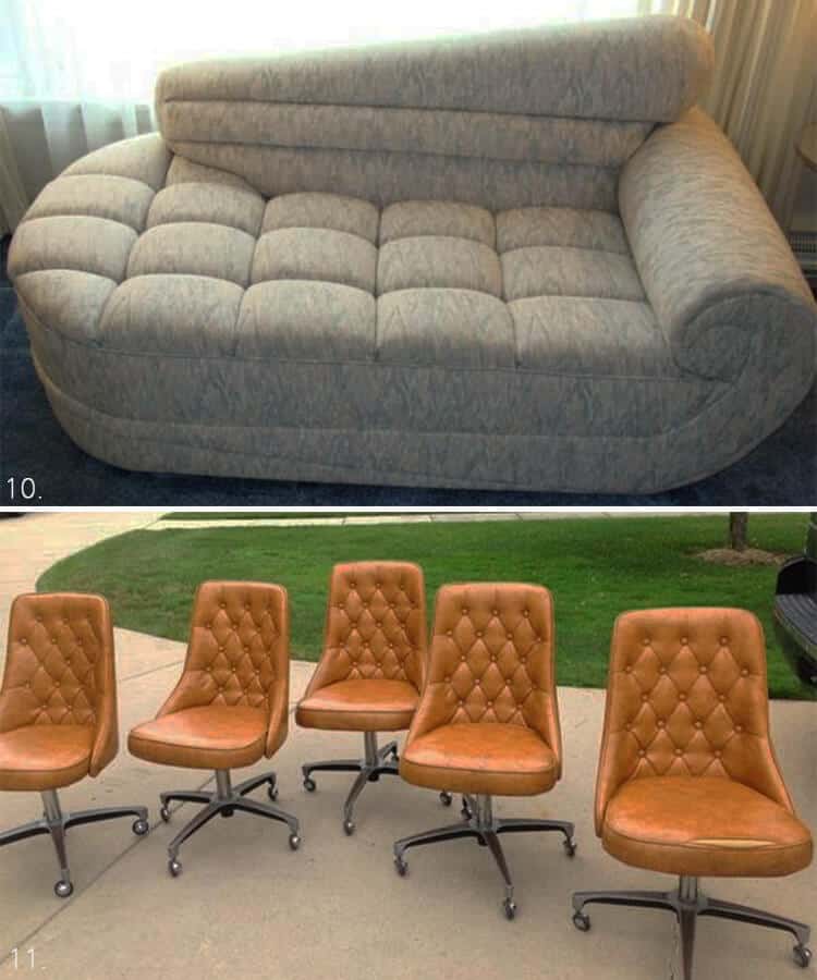 Trolling Detroit 50s sofa and set of chairs