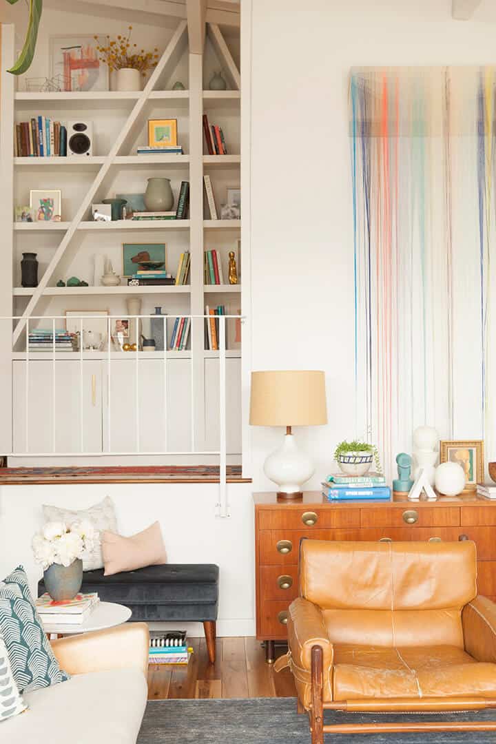 Emily_Henderson_A_Frame_Shelf_Leather_Club_Chair