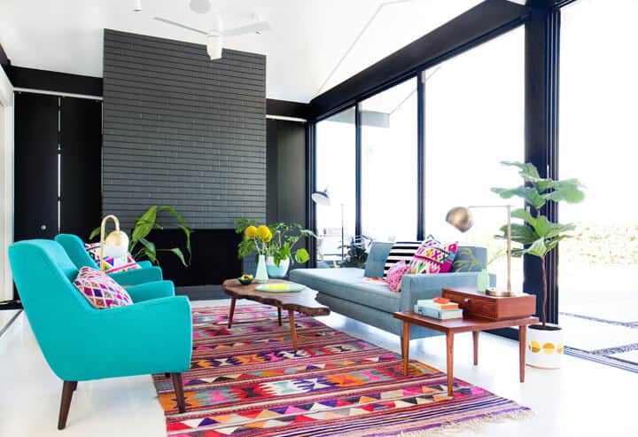 Emily_Henderson_Kilim_Rug_Teal_Chair