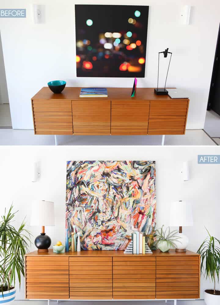 Modern_Credenza_Styling_Before_And_After