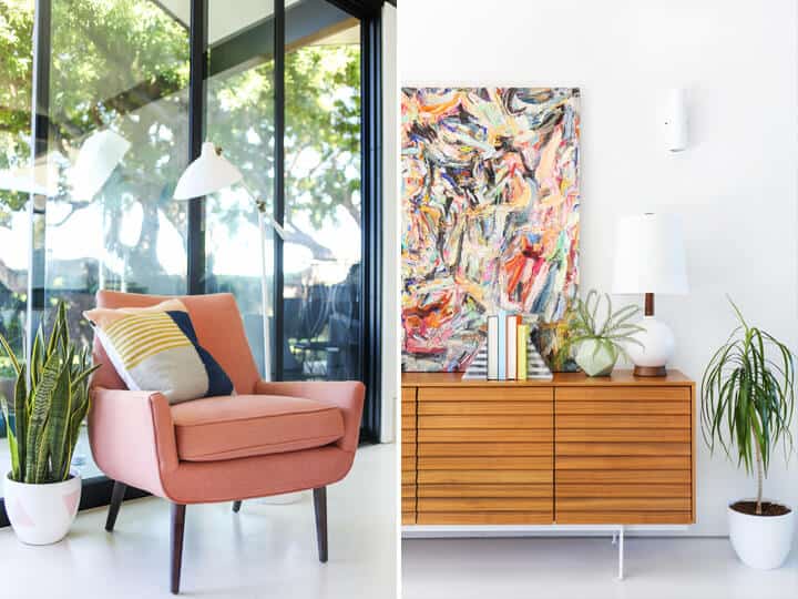 Modern_Pink_Arm_Chair_Wood_Credenza
