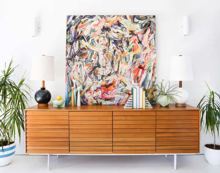 Modern_Wood_Credenza_Styling_Abstract_Art