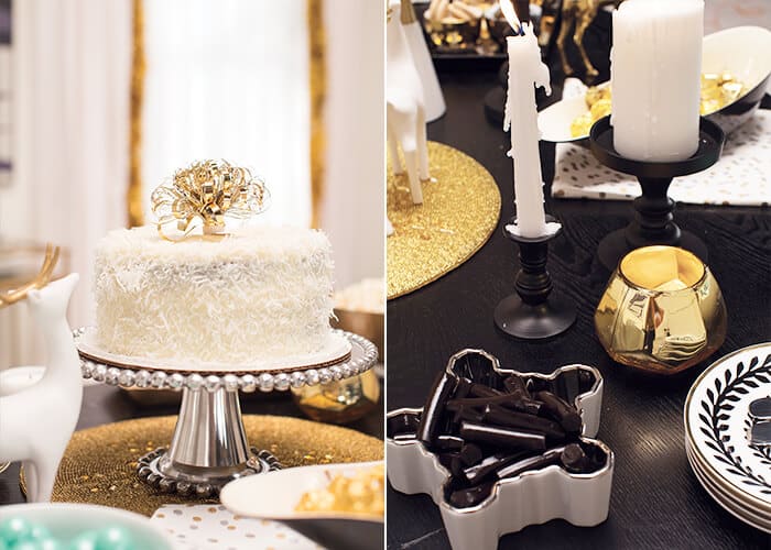 Target-Holiday-Emily-Henderson-Black-White-Gold-Dining-Room-cake-and-plates