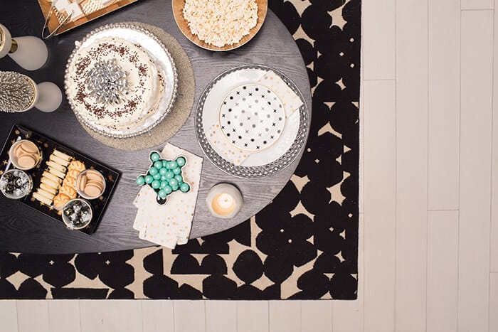Target-Holiday-Emily-Henderson-Black-White-Gold-Dining-Room-overhead