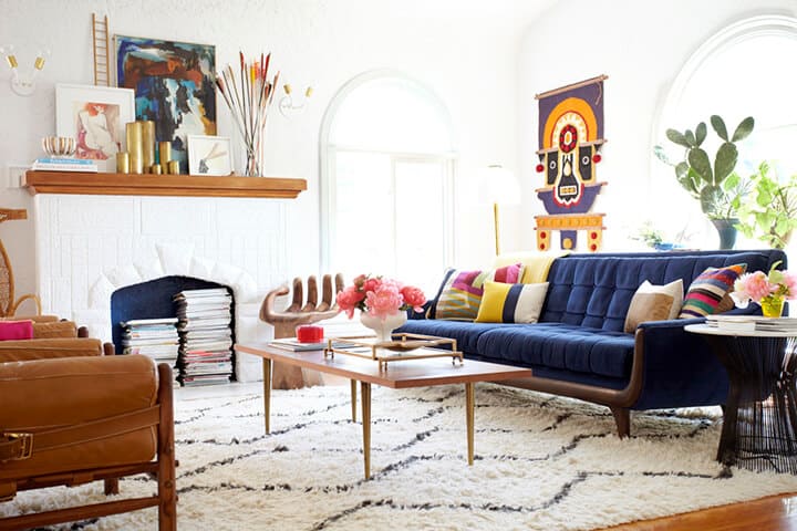 My Biggest Design Regrets_Emily Henderson Living Room_Couch_Blue Couch_Sofa