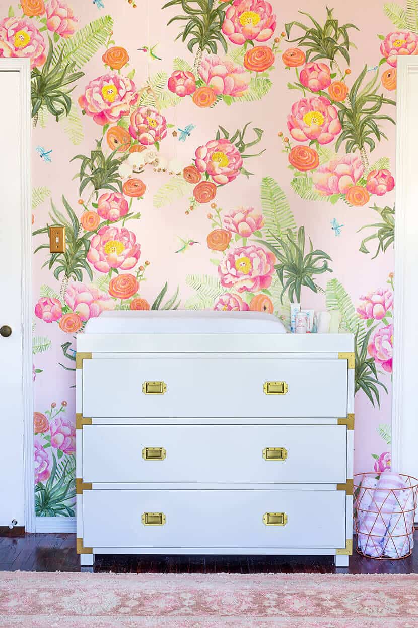 Emily Henderson Girls Nursery Changing Table