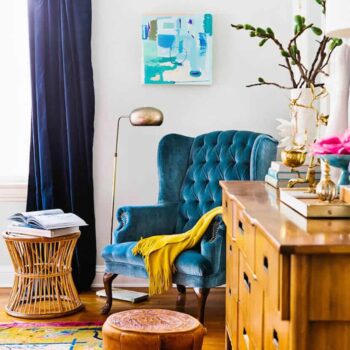 Blue Tufted Chair