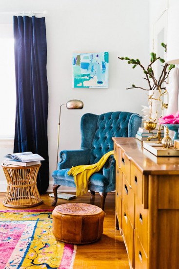 Blue Tufted Chair