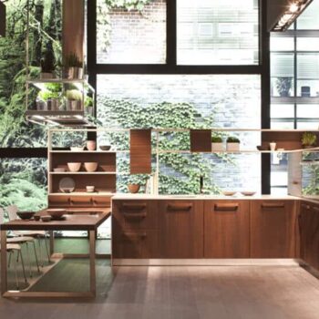 Dark Wood Minimal Modern Kitchen