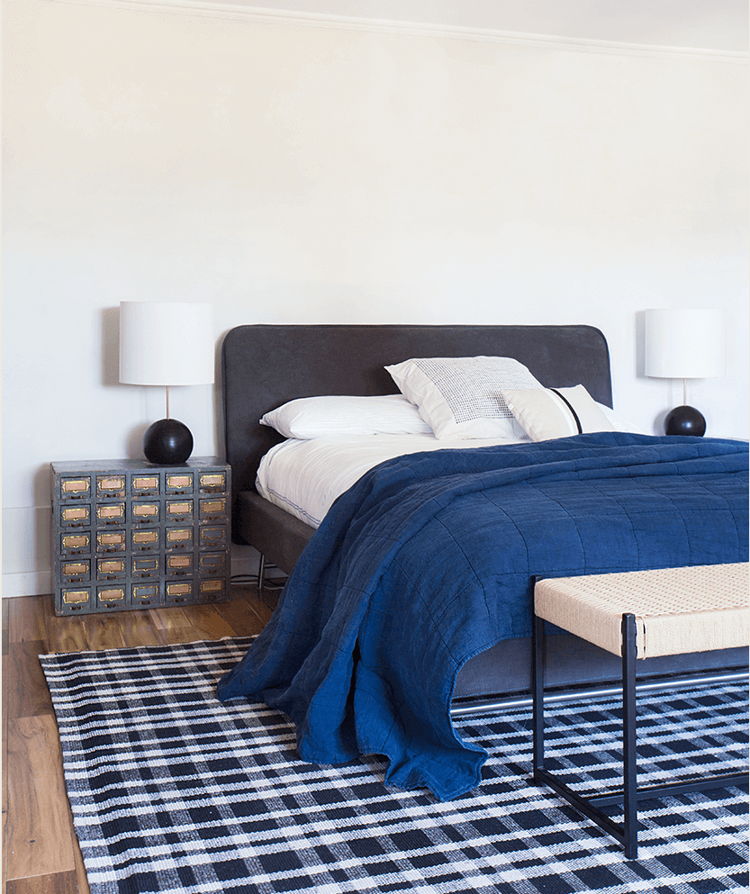 Navy Neutral Guest Bedroom