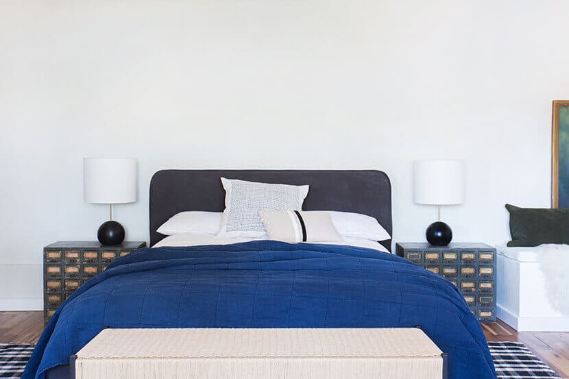 Nuetral Masculine Indigo Bedroom