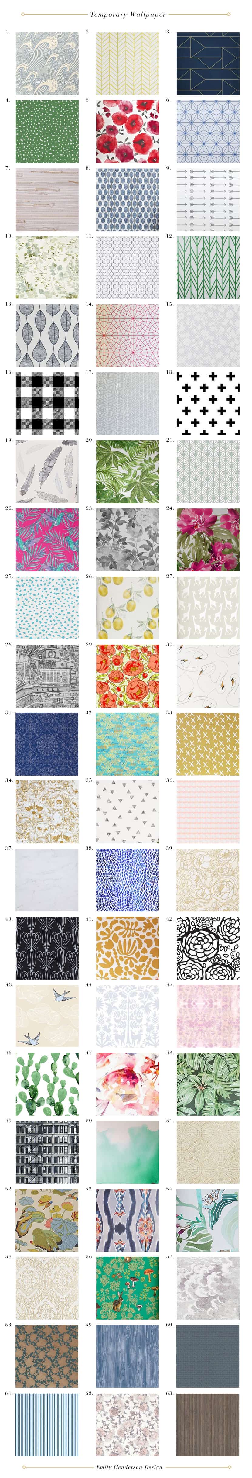 Temporary Wallpaper_Roundup_Self Stick_Self Adhesive_mural_wall covering_Emily Henderson