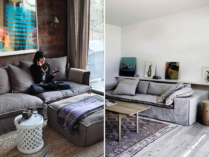 Charcoal Grey Slip Cover Couch 1