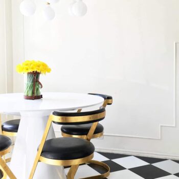 DIY Vinyl Kitchen Floor Tile Peel and Stick Retro Brady Tolbert Kitchen Vintage Dining Room After 1
