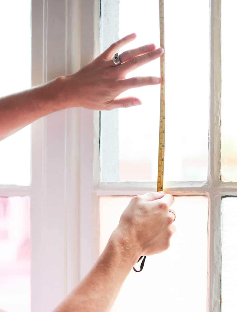 Gila DIY Window Film Happy Bright Pastel Emily Henderson Bamboo Seating Area Measure