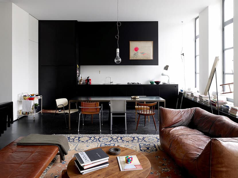 Low Leather Sofa