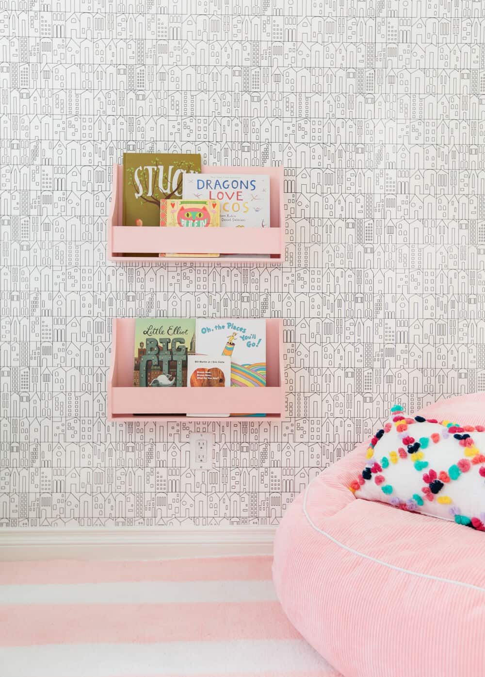 Emily Henderson Target Pillowfort Playroom Makeover Book Pockets