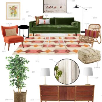 Budget Living Room Boho Anthropologie Hippie Casual Emily Henderson Moodbaord Roundup 2