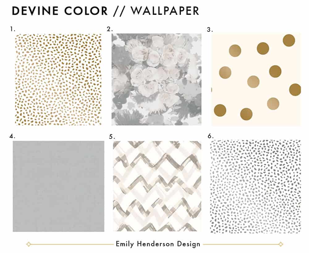 Emily Henderson Devine Color Tempaper Temporary Wallpaper Studio Makeover Blue white and black Organization Wallpaper Roundup