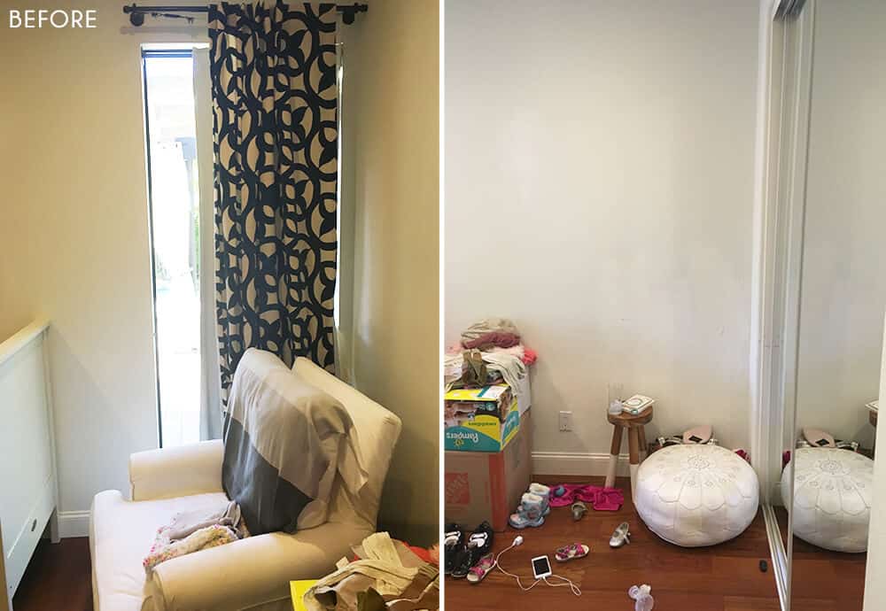 Target Pillowfort Nursery Makeover Baby Girl Pink and White Emily Henderson Before Photo 1