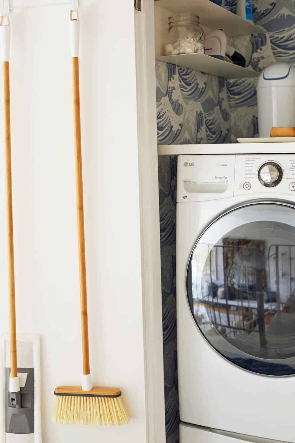 Laundry Room_Emily Henderson_Big Wave Wallpaper_Blue_LG_Detail_8