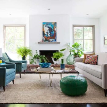 living room eclectic blue green emily henderson_cohesive color palette