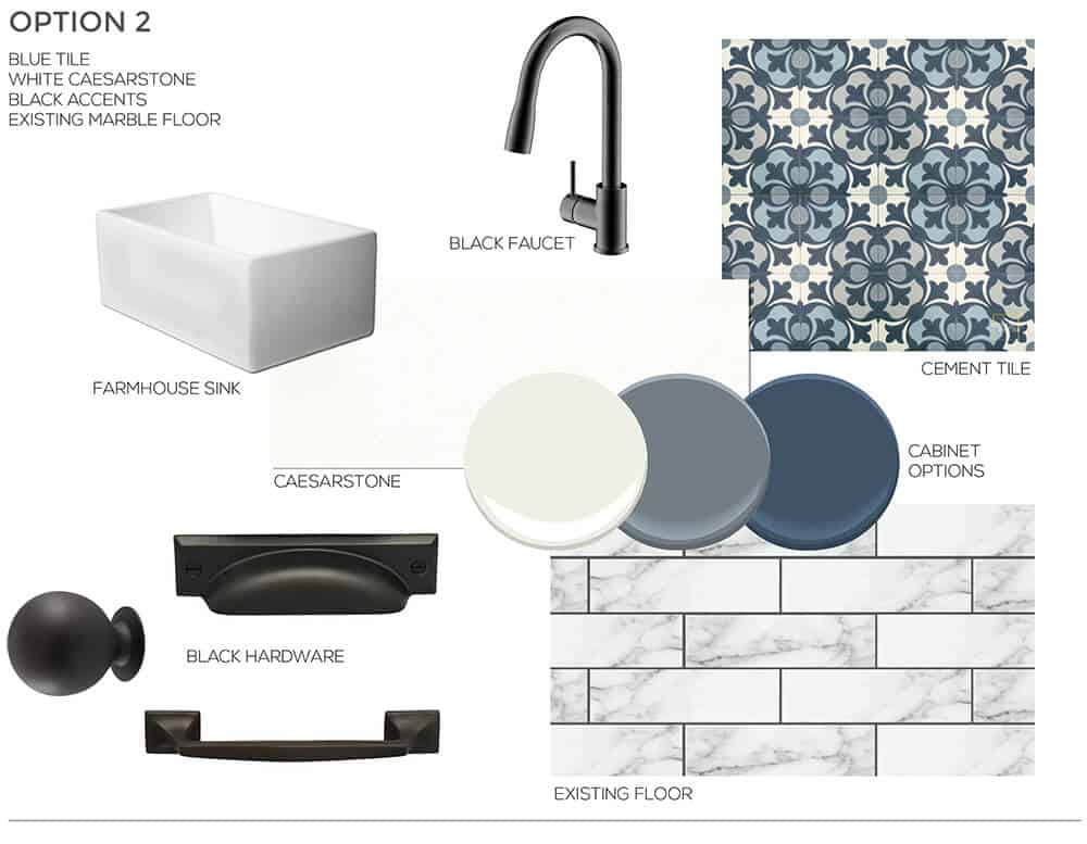 Blue and Black Inspiration Sarah Stabuel Kitchen Concept Plan Emily Henderson Design