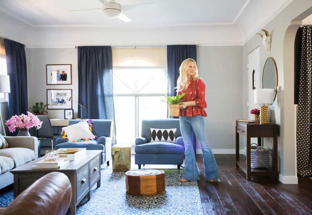 Emily Henderson_Target_Makeover_Nanny Suprise_Happy_Modern_Traditional_Eclectic_Makeover_Blue_Pink_Living Room_19