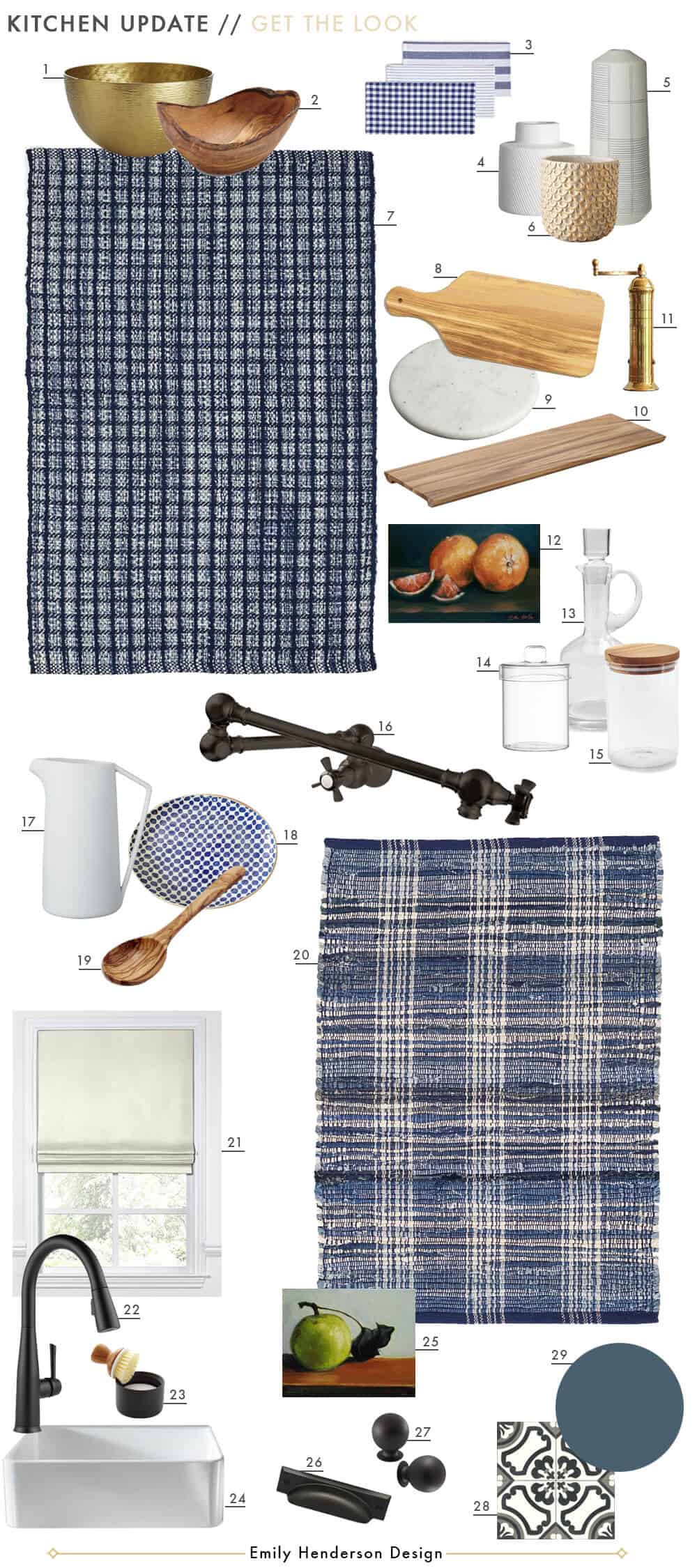 Sarah Strabuel Kitchen Remodel Updated Blue and Black Emily Henderson Design