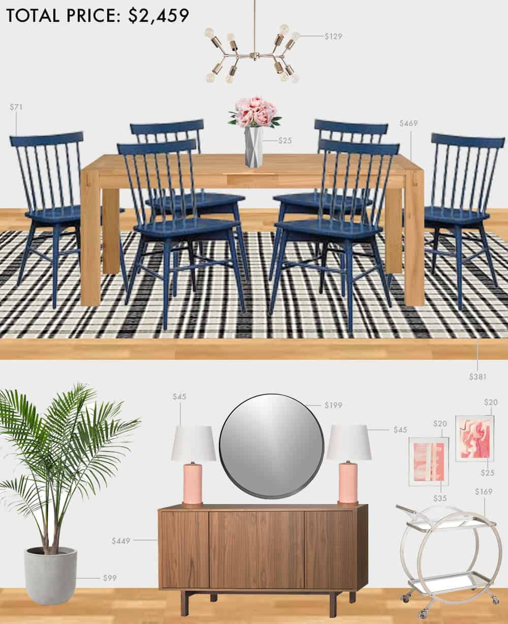Budget-Dining-Room_Emily-Henderson_Roundup_Affordable_MidCentury_Eclectic_Blue_Pink_2.5K